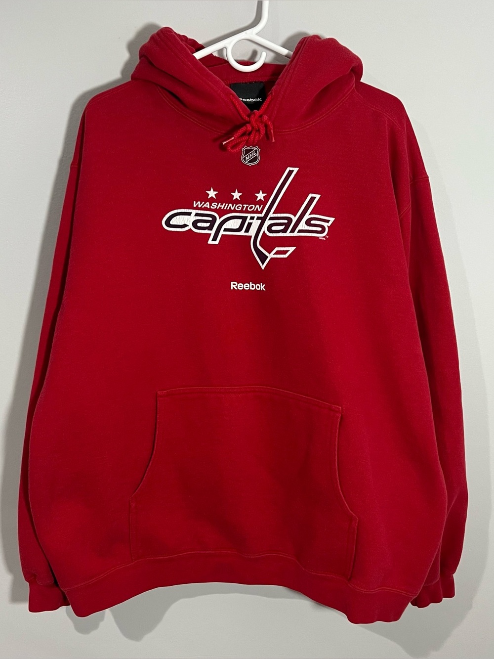 Reebok NFL Washington Capitals Hockey Red Pullover Sweatshirt Hoodie Mens Large